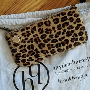 COPY - Hayden Harnett cow hide fur clutch